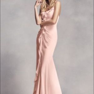 Petal/Blush Vera Wang Long Bridesmaids Dress